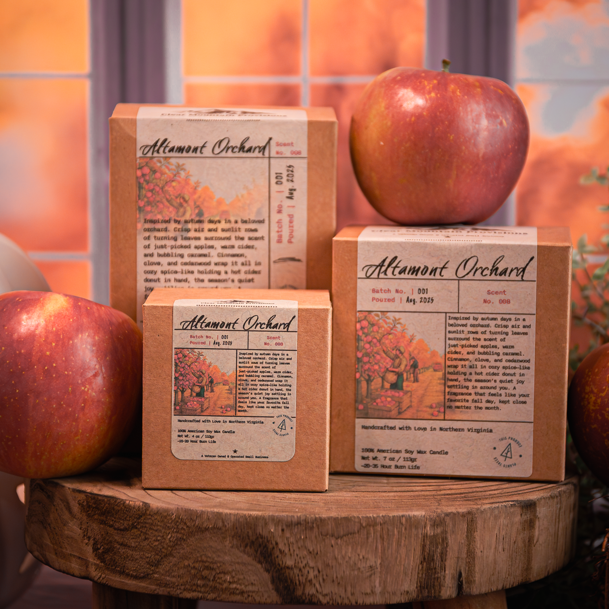 Altamont Orchard Soy Wax Candle – Apple, Cider & Caramel Scented