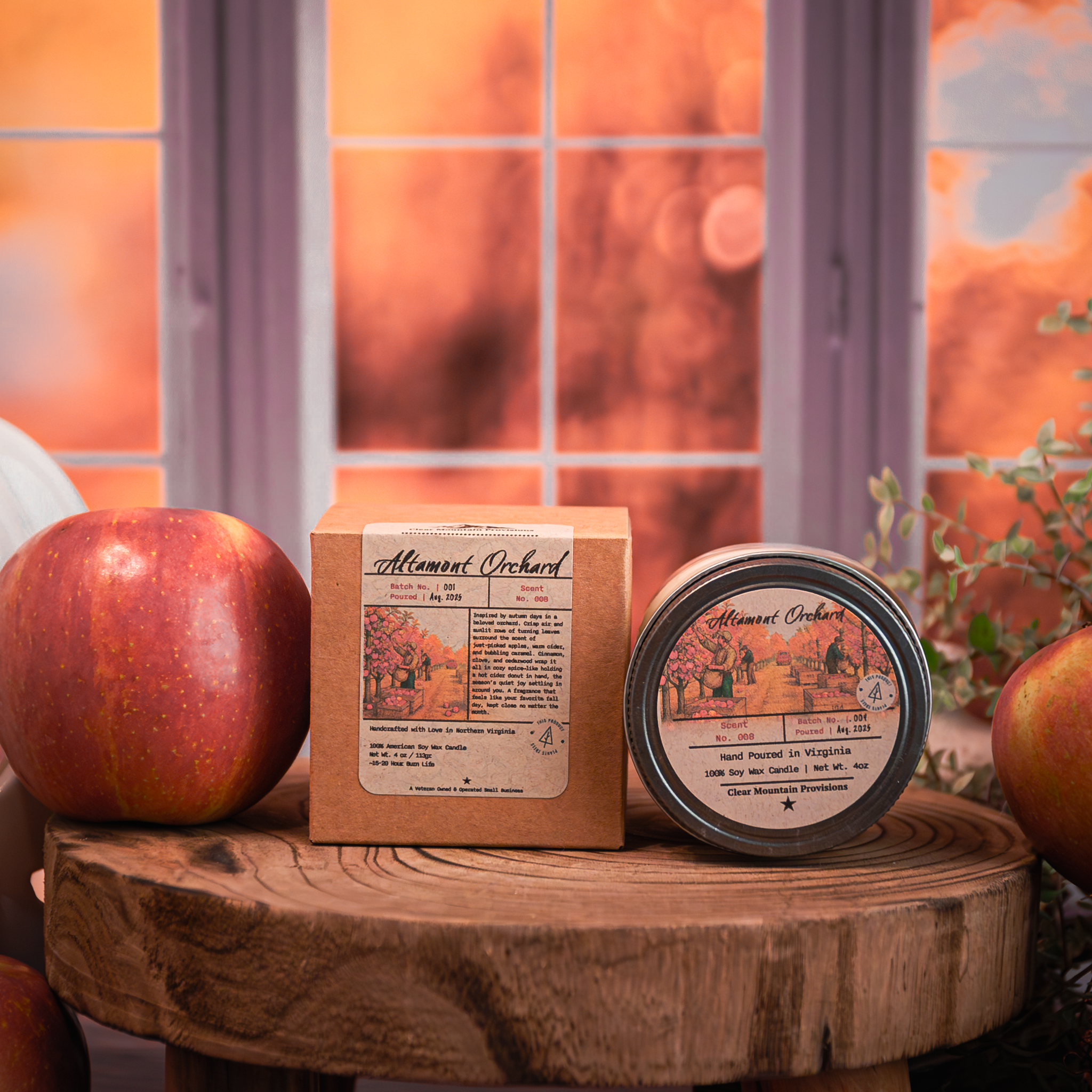 Altamont Orchard Soy Wax Candle – Apple, Cider & Caramel Scented