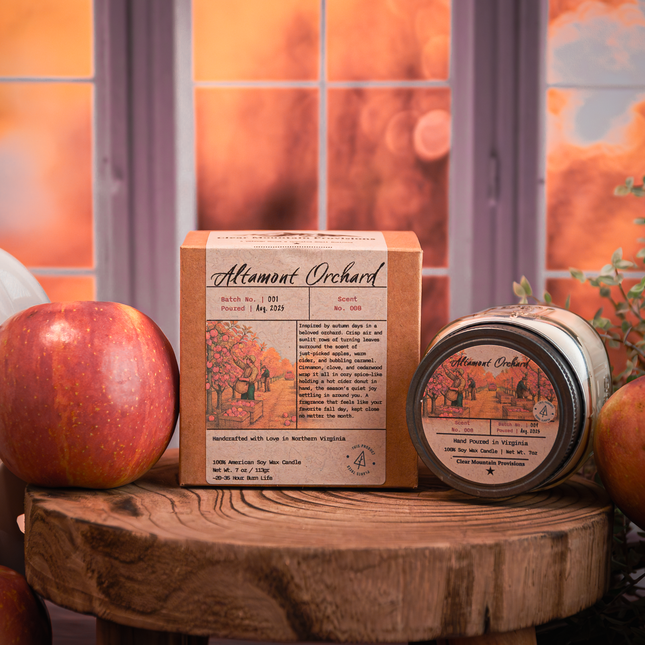 Altamont Orchard Soy Wax Candle – Apple, Cider & Caramel Scented