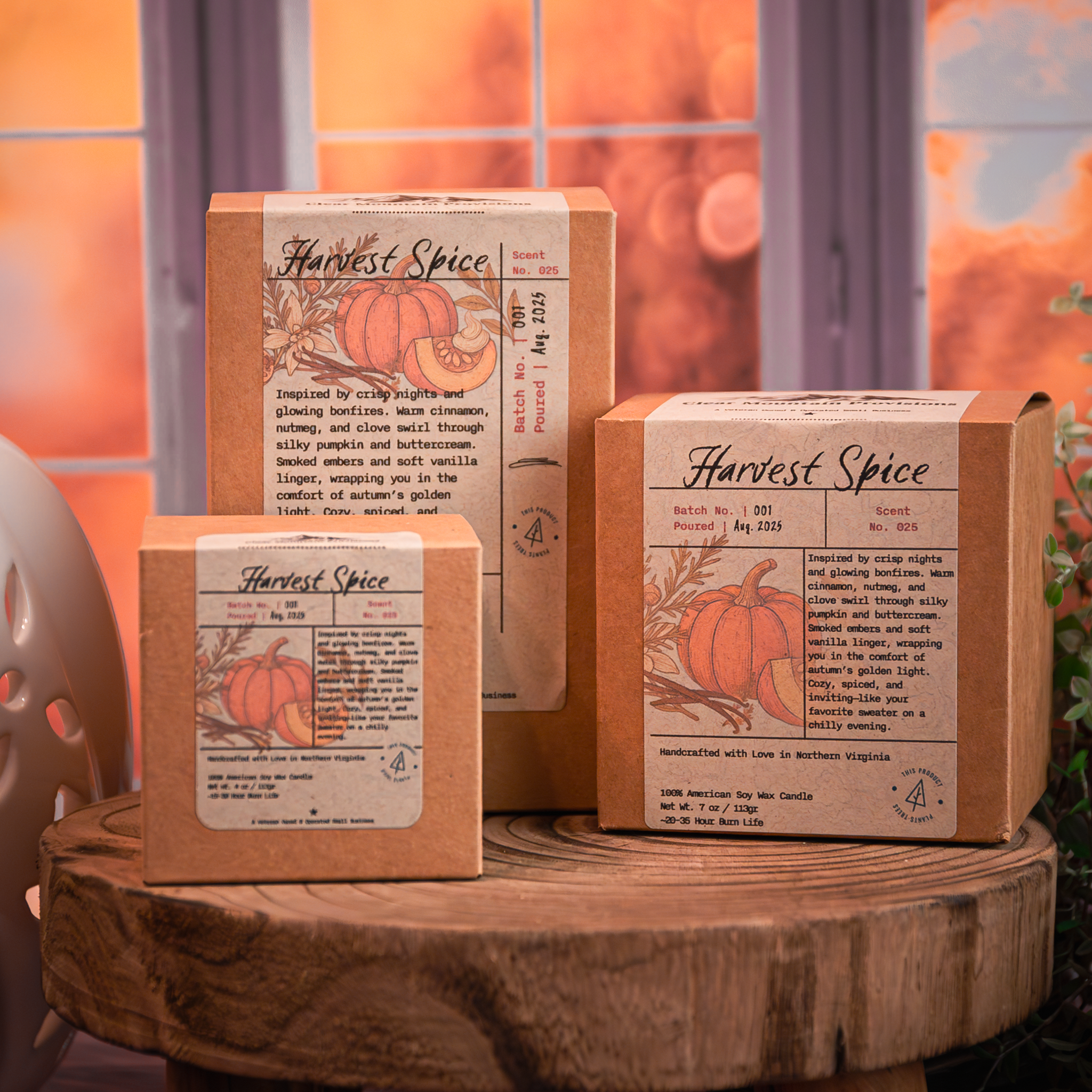 Cozy fall candle with warm spice and vanilla scent – Harvest Spice