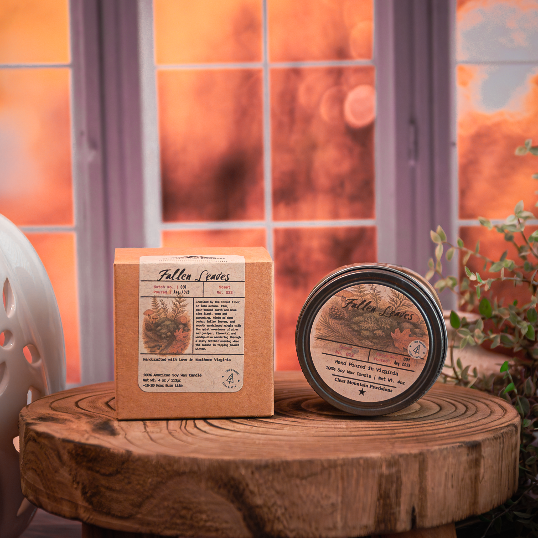 Nature-inspired candle with grounding woodsy scent – Fallen Leaves